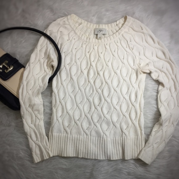 ANN TAYLOR LOFT- Sweater Knitted Cream ELEGANT XS - Picture 4 of 4